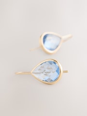 Blue Stone Sparkle Teardrop Earrings - Image 6 of 6