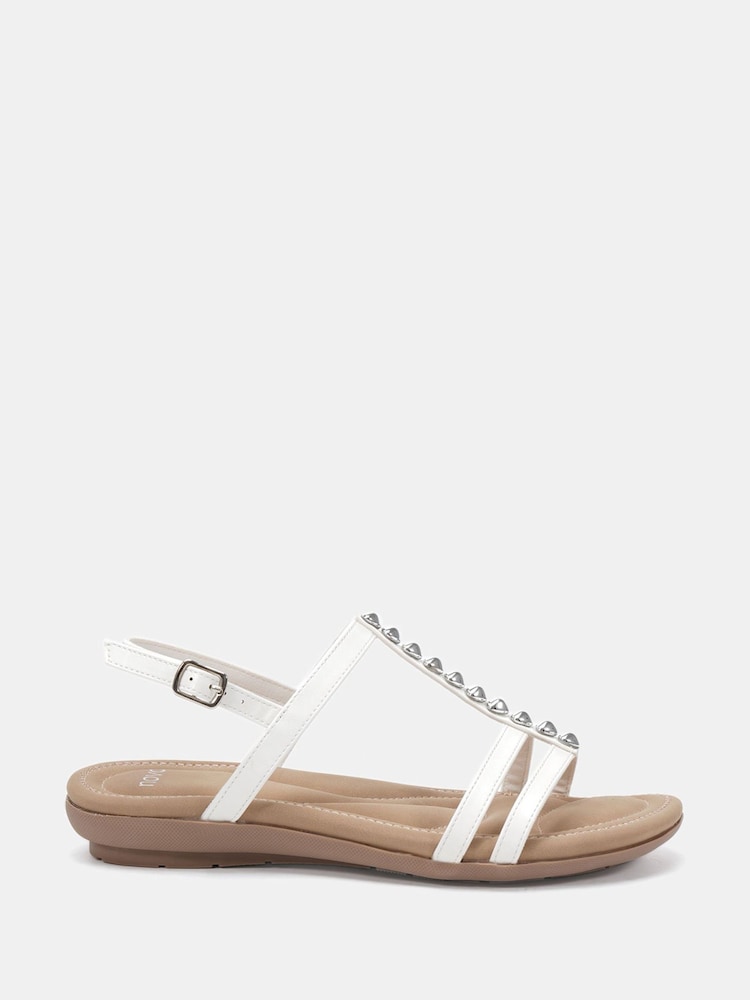Novo White TILLY Embellished Padded Sandals - Image 2 of 6