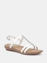 Novo White TILLY Embellished Padded Sandals - Image 3 of 6