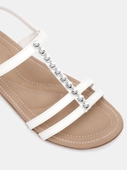 Novo White TILLY Embellished Padded Sandals - Image 6 of 6