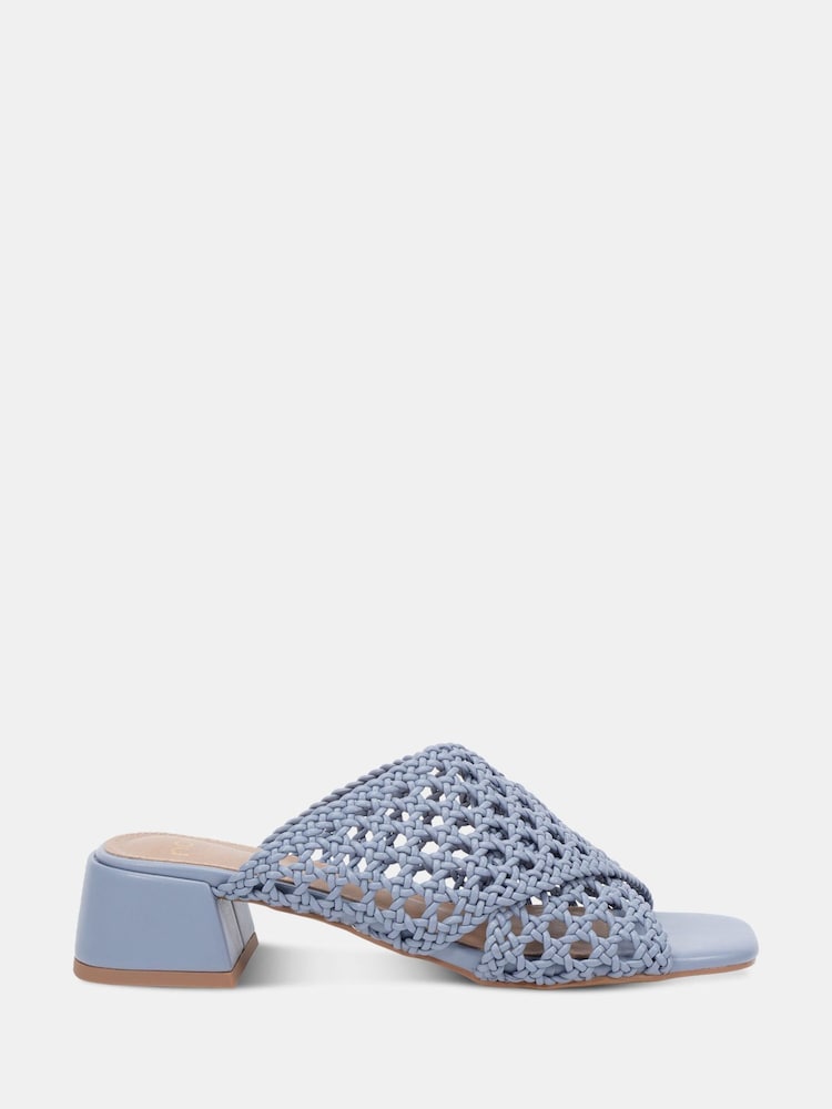 Novo Blue MILLY Woven Block Heel Mules - Image 2 of 6 Novo Blue MILLY Woven Block Heel Mules - Image 2 of 6