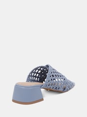 Novo Blue MILLY Woven Block Heel Mules - Image 4 of 6