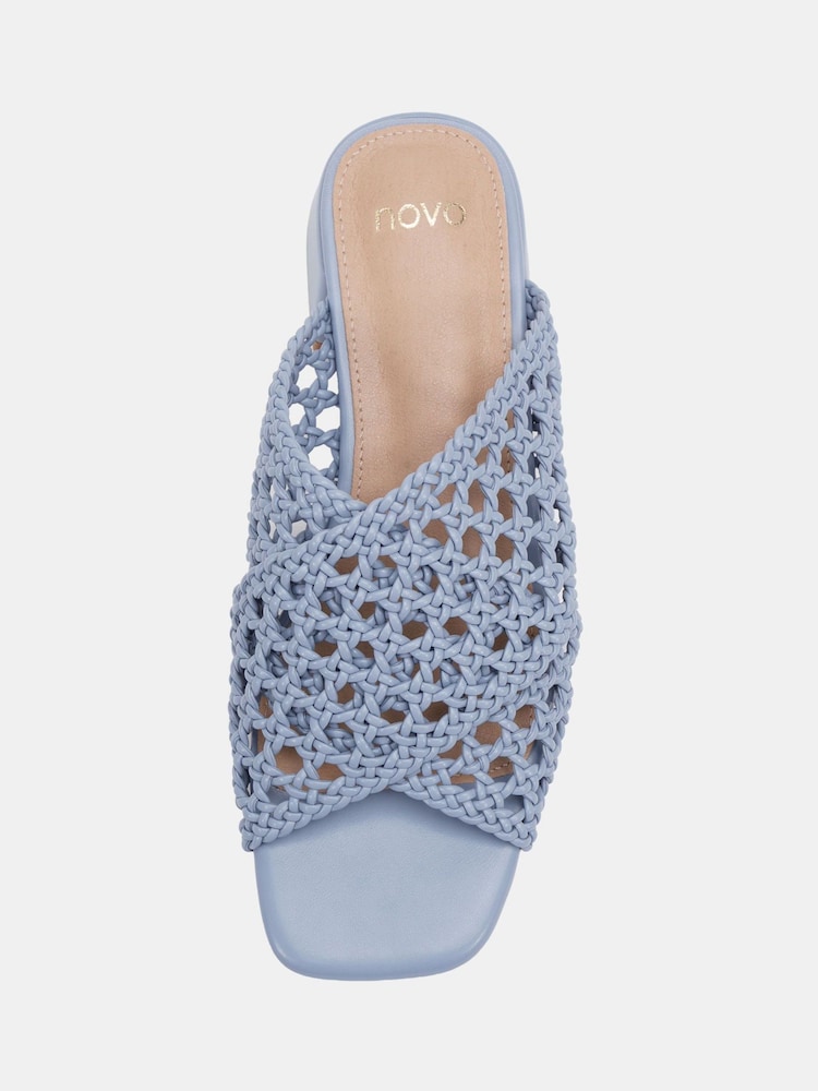 Novo Blue MILLY Woven Block Heel Mules - Image 6 of 6 Novo Blue MILLY Woven Block Heel Mules - Image 6 of 6