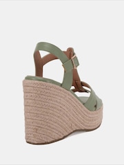Grün - Novo BEATRIX Tbar Wedge Espadrille Sandals - Bild 4 von 6