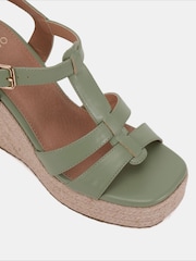 Grün - Novo BEATRIX Tbar Wedge Espadrille Sandals - Bild 6 von 6