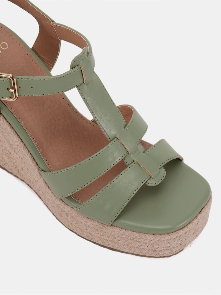 Grün - Novo BEATRIX Tbar Wedge Espadrille Sandals - Bild 6 von 6 Grün - Novo BEATRIX Tbar Wedge Espadrille Sandals - Bild 6 von 6