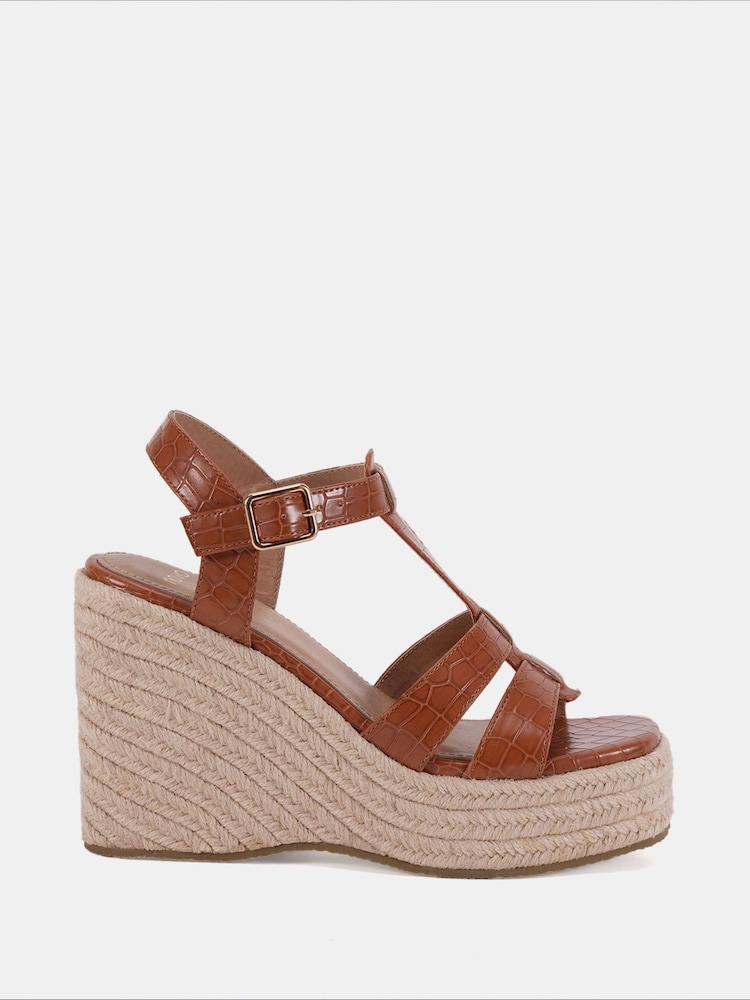 Braun - Novo BEATRIX Tbar Wedge Espadrille Sandals - Bild 2 von 6 Braun - Novo BEATRIX Tbar Wedge Espadrille Sandals - Bild 2 von 6