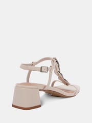Novo Cream Wide Fit MAGDA Hardware Detail Block Heel Sandals - Image 4 of 6
