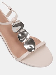 Novo Cream Wide Fit MAGDA Hardware Detail Block Heel Sandals - Image 5 of 6