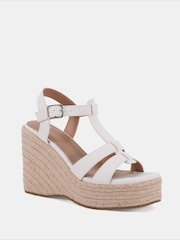 Weiß - Novo BEATRIX Tbar Wedge Espadrille Sandals - Bild 3 von 6