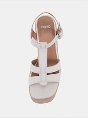 Weiß - Novo BEATRIX Tbar Wedge Espadrille Sandals - Bild 5 von 6