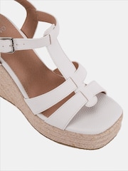 Weiß - Novo BEATRIX Tbar Wedge Espadrille Sandals - Bild 6 von 6