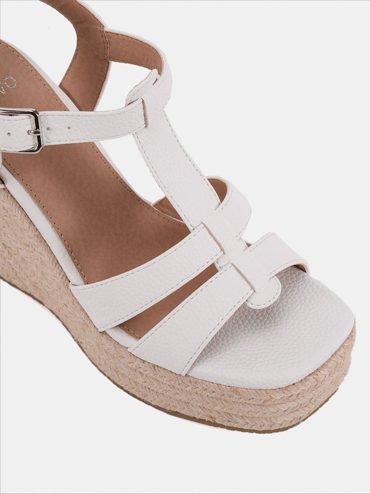 Weiß - Novo BEATRIX Tbar Wedge Espadrille Sandals - Bild 6 von 6 Weiß - Novo BEATRIX Tbar Wedge Espadrille Sandals - Bild 6 von 6