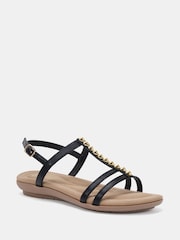 Preto - Novo TILLY Embellished Padded Sandals - Imagem 3 de 6