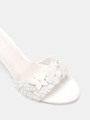 Novo White YEARNING Flower Detail Heeled Mule Sandals - Image 5 of 6