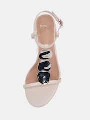 Novo Cream MAGDA Hardware Detail Block Heel Sandals - Image 6 of 6