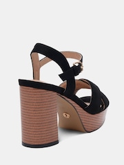 Novo Black Wide Fit MADISON Platform Heeled Sandals - Image 5 of 7
