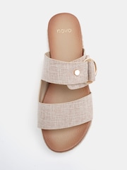 Natur - Novo SEZZADIO Double Strap Buckle Mule Espadrille Sandals - Bild 5 von 6
