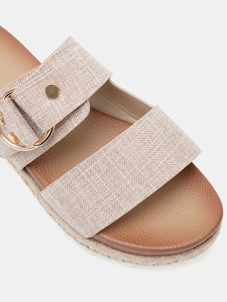 Natur - Novo SEZZADIO Double Strap Buckle Mule Espadrille Sandals - Bild 6 von 6