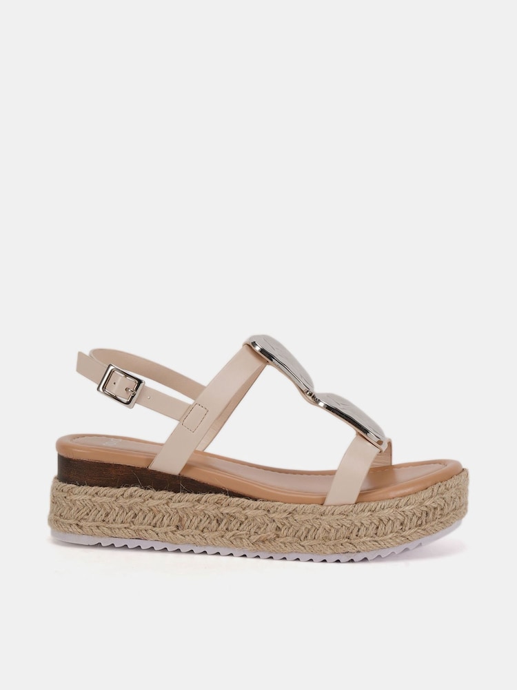 Creme - Novo SASKIA Hardware Detail Espadrille Flatform Sandals - Bild 2 von 6 Creme - Novo SASKIA Hardware Detail Espadrille Flatform Sandals - Bild 2 von 6