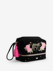Rockett St George Black Velvet Washbag - Image 1 of 5