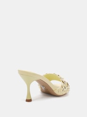 Novo Yellow YEARNING Flower Detail Heeled Mule Sandals - Image 4 of 6