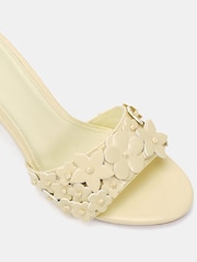 Novo Yellow YEARNING Flower Detail Heeled Mule Sandals - Image 5 of 6