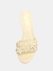 Novo Yellow YEARNING Flower Detail Heeled Mule Sandals - Image 6 of 6