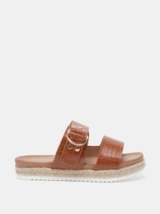 Novo Brown SEZZADIO Double Strap Buckle Mule Espadrille Sandals - Image 2 of 6
