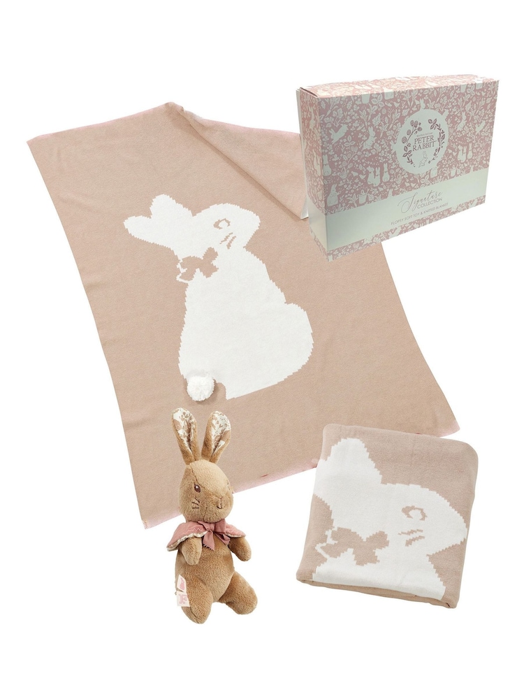 Peter Rabbit Multi Flopsy Bunny Signature Knitted Blanket - Image 1 of 3 Peter Rabbit Multi Flopsy Bunny Signature Knitted Blanket - Image 1 of 3