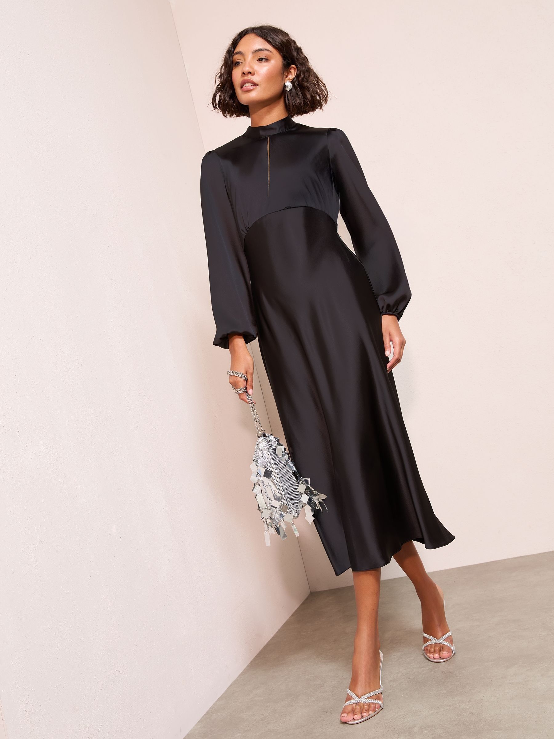 Buy Friends Like These X Lucy Mecklenburgh Black Satin Long Puff