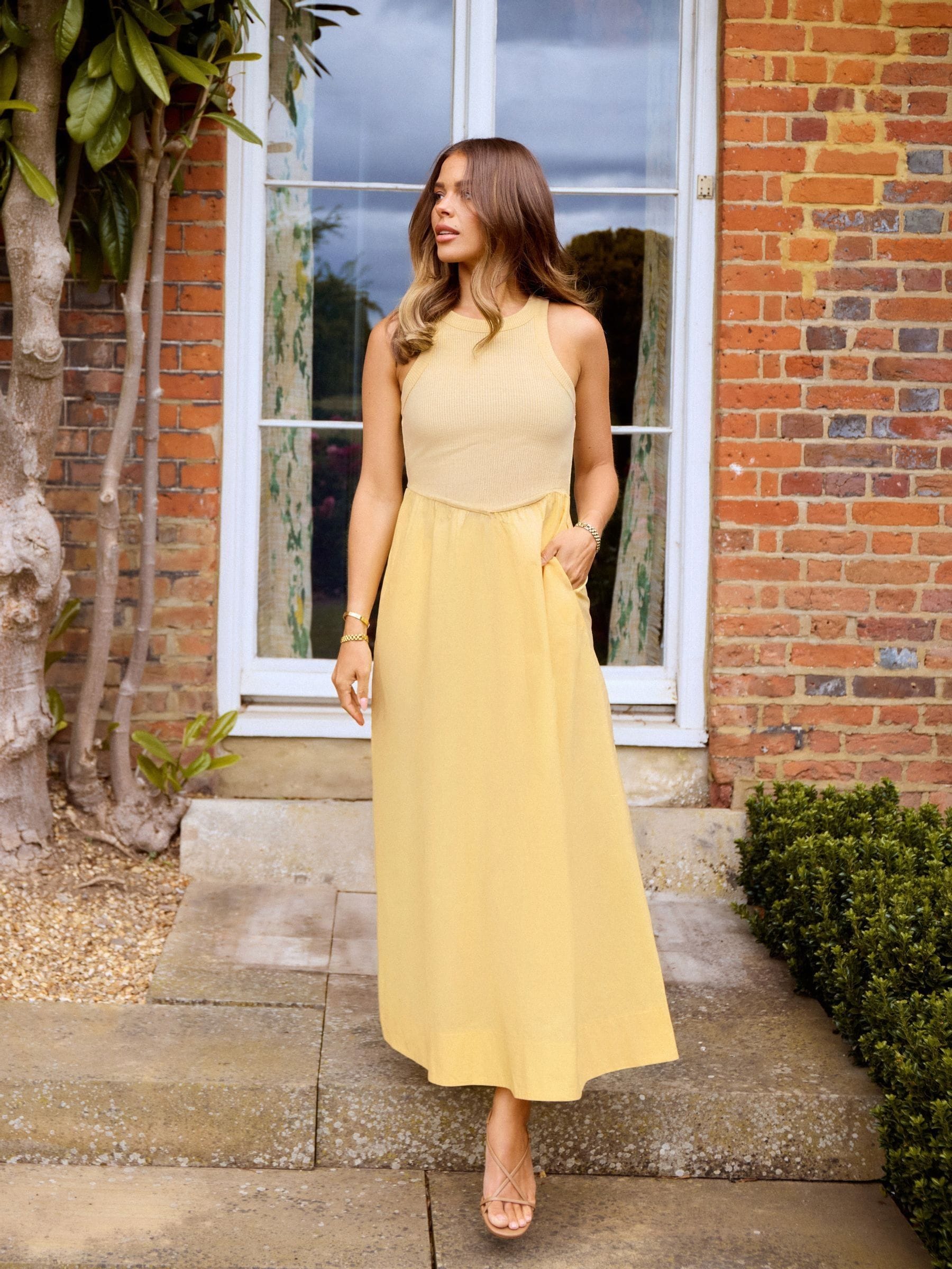 Buy Friends Like These Yellow Drop Waist 2 in 1 Midi Dress from Next USA
