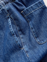 Mid Blue Denim Wide Leg Pull On Drawcord Jeans - Image 5 of 6
