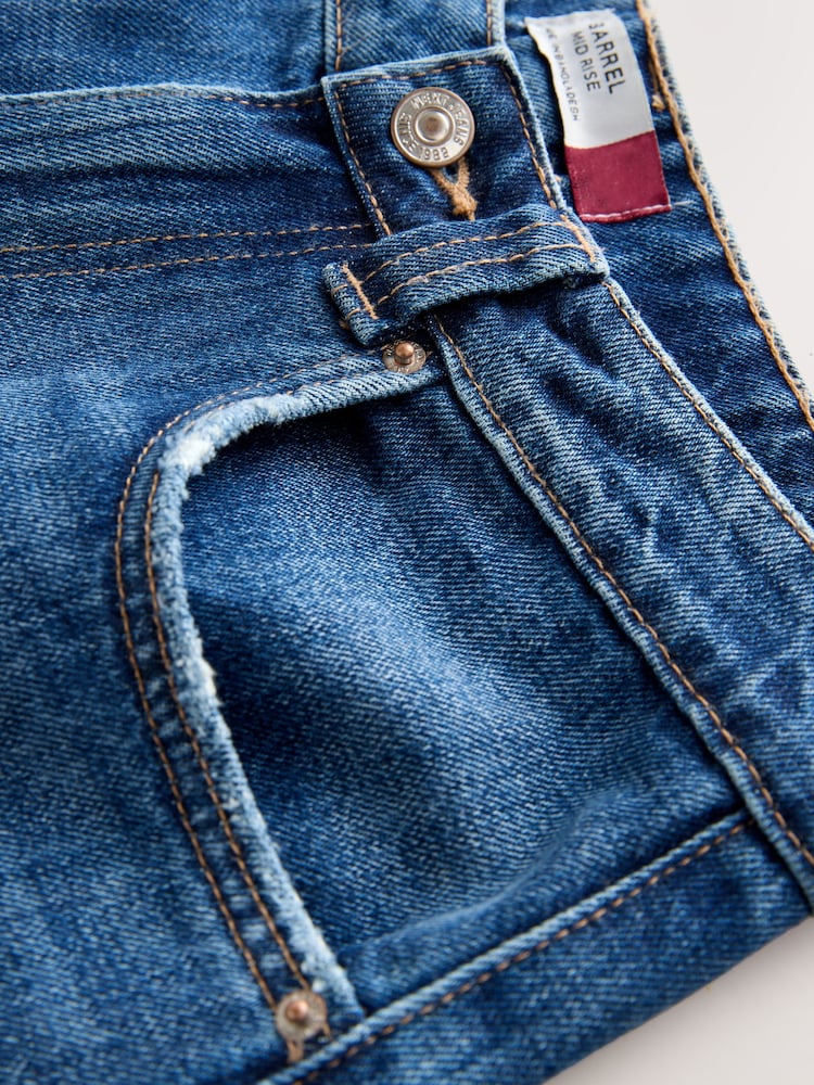 Preto lavado - Calça jeans Barrel leg com Costura Frontal - Imagem 3 de 3