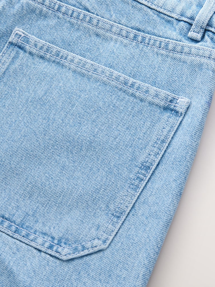 Denim Lightwash Patch Pocket Bow Shorts - Image 7 of 7