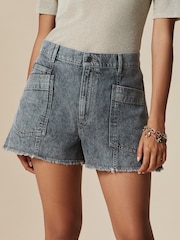 Grey Denim Cargo Pocket Shorts - Image 2 of 8
