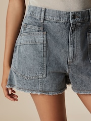 Grey Denim Cargo Pocket Shorts - Image 4 of 8