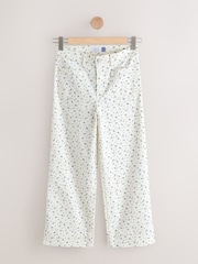 Floral Ecru Cropped Patch Pocket Jeans - Image 7 of 9