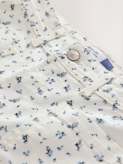 Floral Ecru Cropped Patch Pocket Jeans - Image 9 of 9