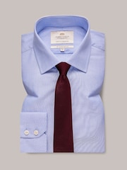 Hawes & Curtis Blue End On End Slim 100% Cotton Shirt - Image 1 of 3