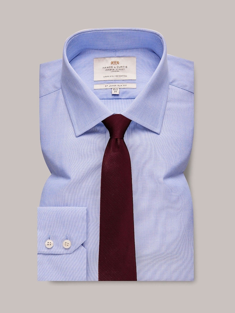 Hawes & Curtis Blue End On End Slim 100% Cotton Shirt - Bild 1 von 3 Hawes & Curtis Blue End On End Slim 100% Cotton Shirt - Bild 1 von 3