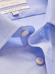 Hawes & Curtis Blue End On End Slim 100% Cotton Shirt - Image 3 of 3