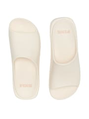Victoria's Secret PINK White Shell Platform Slide Sandals - Image 1 of 2