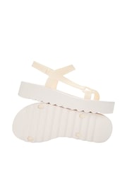 Victoria's Secret PINK White Shell Strappy Platform Sport Sandals - Image 2 of 2