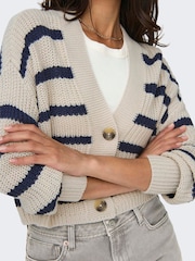 ONLY Natural Striped Long Sleeve Cardigan - Image 4 of 6
