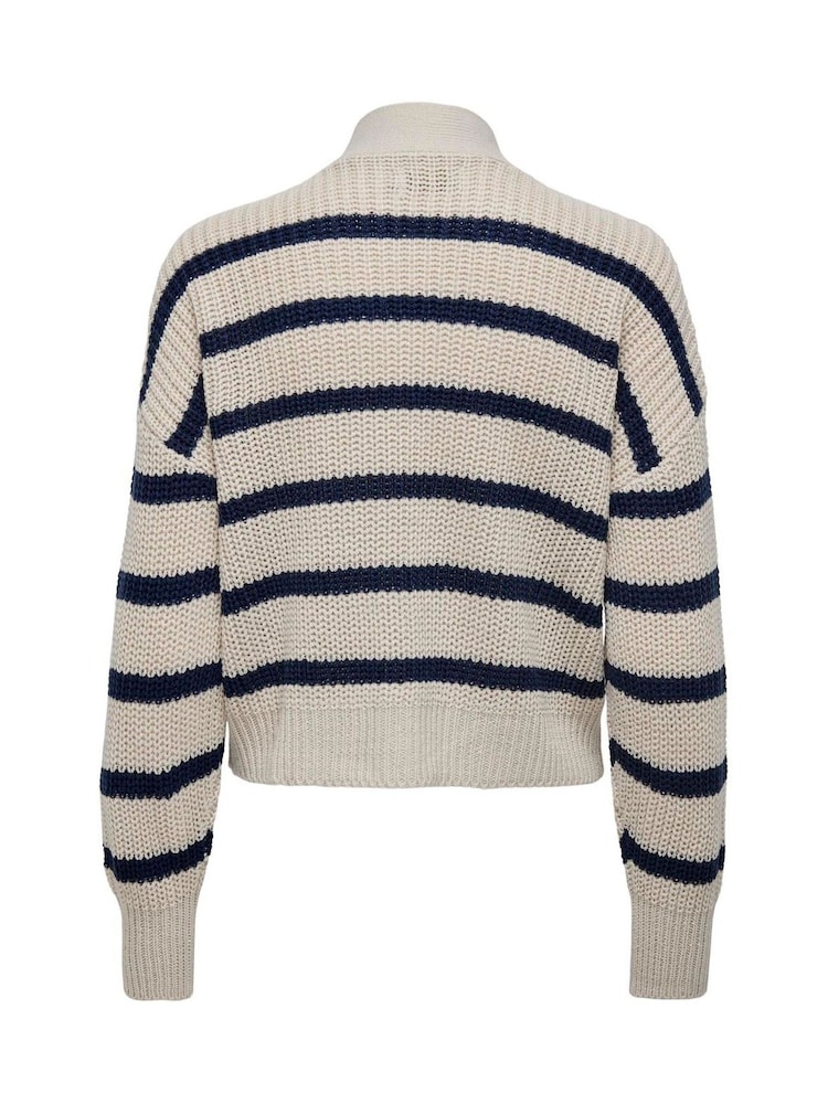 ONLY Natural Striped Long Sleeve Cardigan - Image 6 of 6