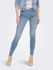 ONLY Blue Mid Rise Skinny Jeans - Image 1 of 6