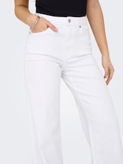 ONLY White High Waist Wide Leg Jeans - Image 3 of 7