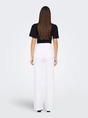ONLY White High Waist Wide Leg Jeans - Image 4 of 7