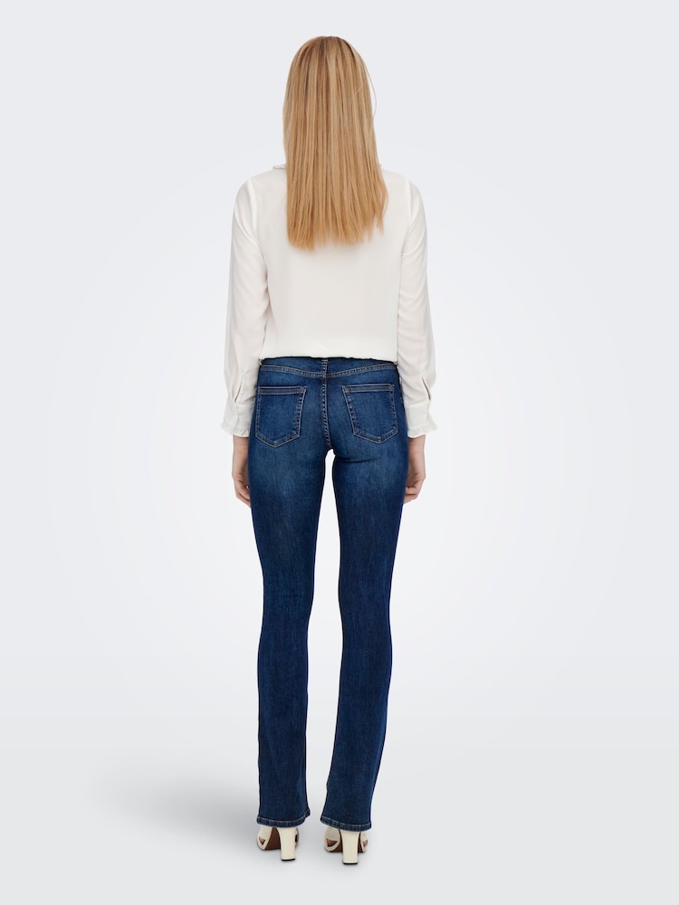 ONLY Blue Mid Waist Flared Jeans - Image 2 of 7